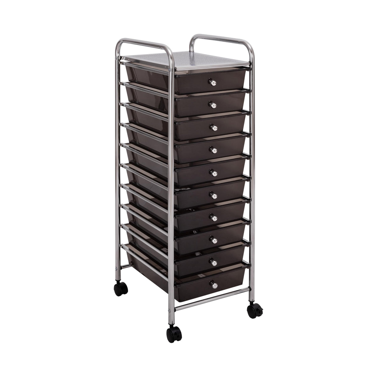 Seville Classics Rolling Utility Organizer Storage Cart, for Home Office, School, Classroom, Scrapbook, Hobby, Craft, 6-Bin, Multicolor