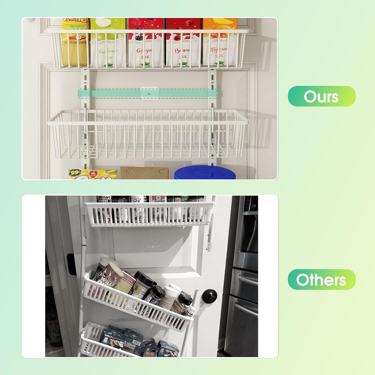 Mefirt White 9-Tier Over The Door Pantry Organizer, Pantry Organization