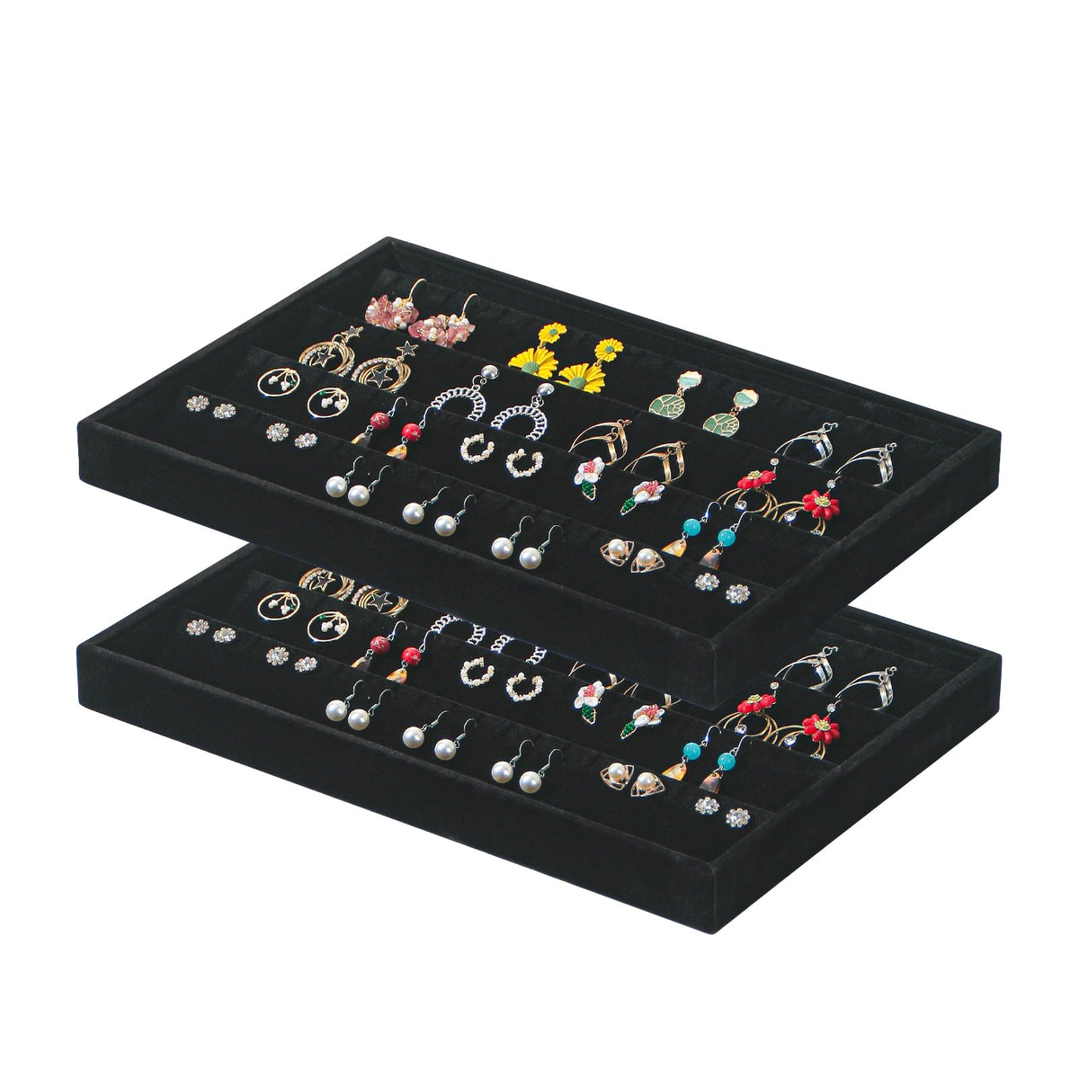 Coward Sunglass Organizer, Beige Velvet Glasses Trays - Eyeglasses Watches Jewelry Display - Men Women (8 Grids)