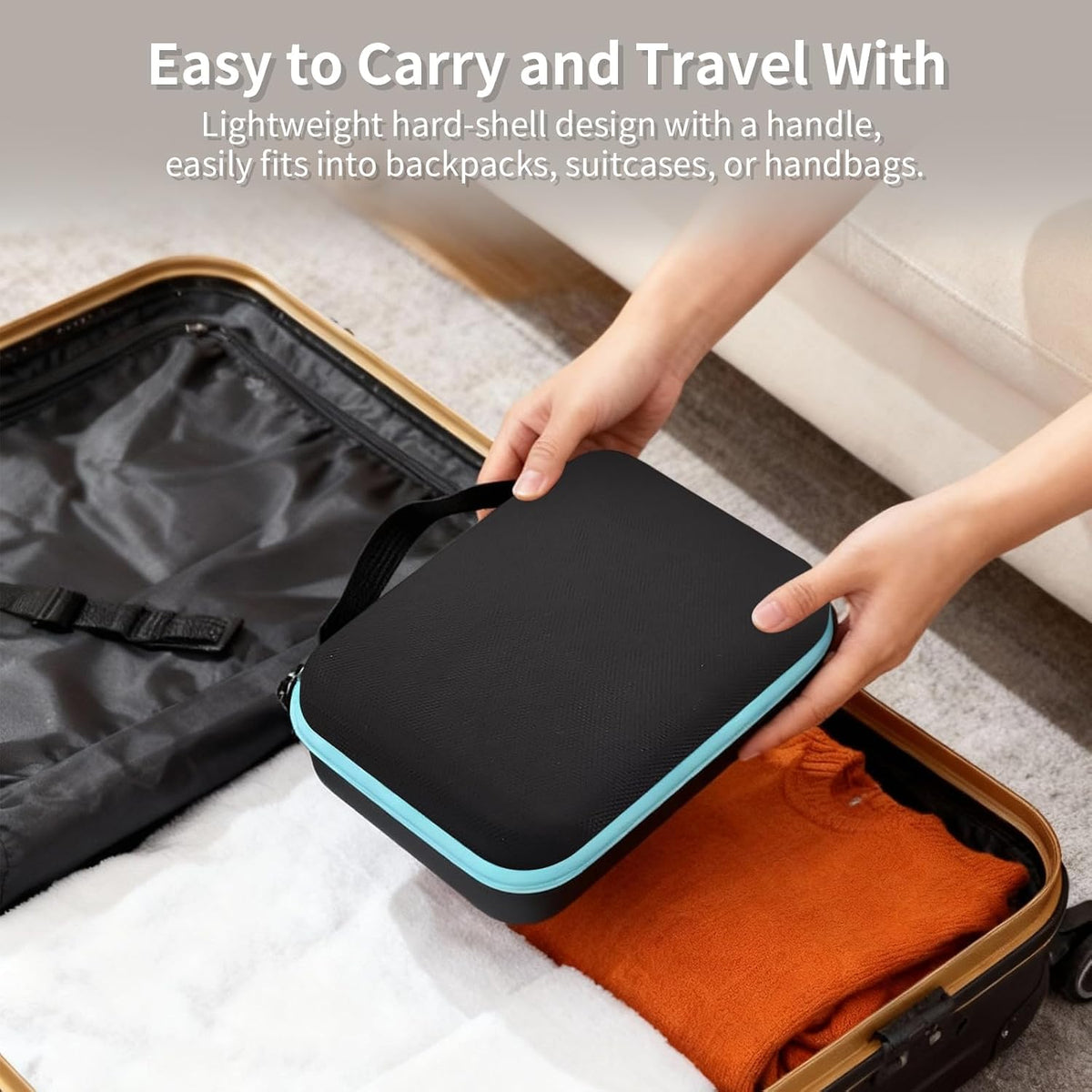 Travel Sunglasses Organizer Case, Adjustable Slot for Multiple Eyeglasses, Hard Shell Eyewear Box for Men Women
