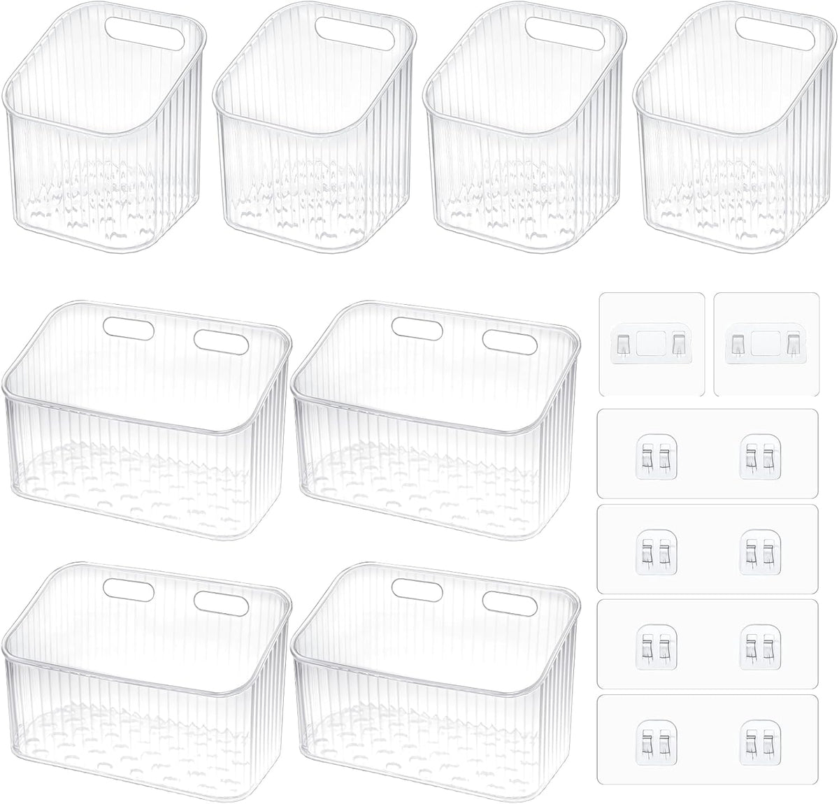Clear Wall Basket, Wall Mounted Storage Bins, 8 Pcs
