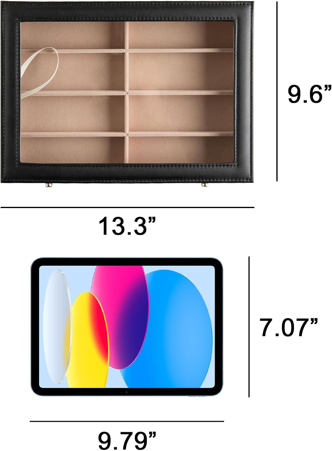 Frebeauty 8-Slot Sunglass Organizer,Sunglass Holder with Clear Lid