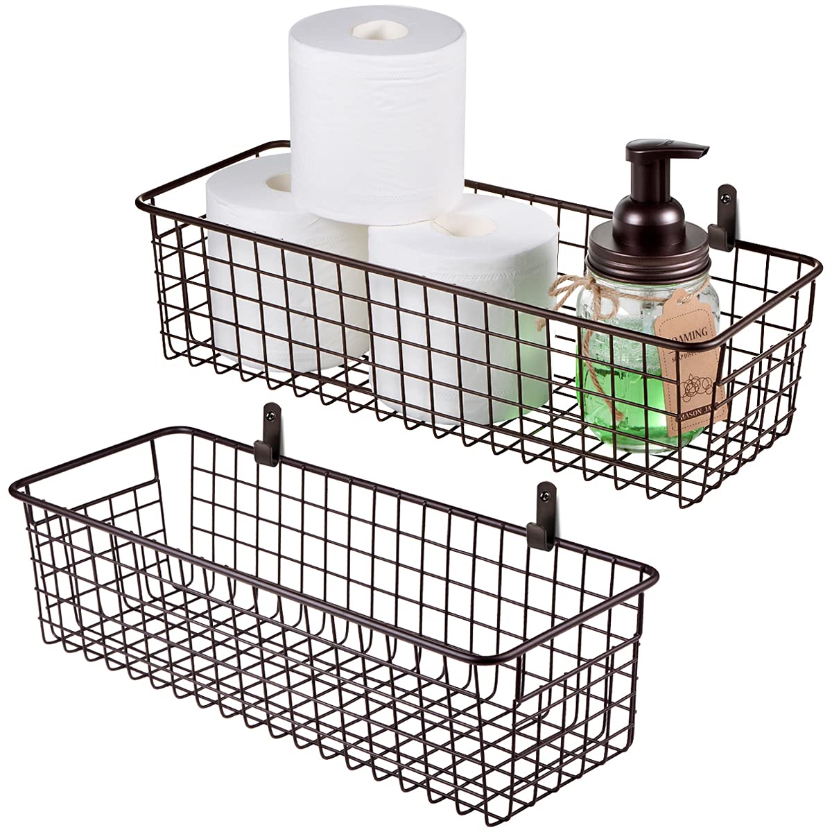 SheeChung Wall Hanging Baskets, Small Wire Basket for Organizer, 4 Pack