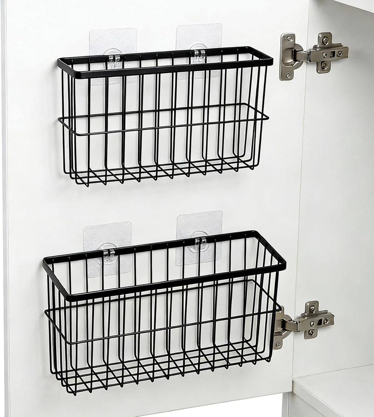 FAMNONE 2-Pack Adhesive Cabinet Door Organizer, 5.9" Inside Cabinet Storage
