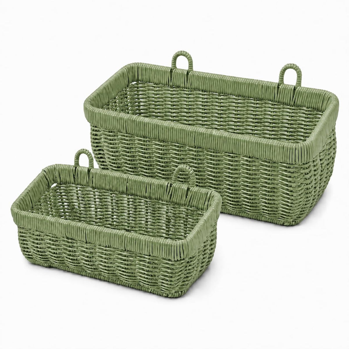 AceList Wall Hanging Basket, Boho Style Hand-Woven Hanging Storage Baskets - Set of 2, Ideal for Boho Room Decor, Kitchen, Garden, and Living Room(Brown)