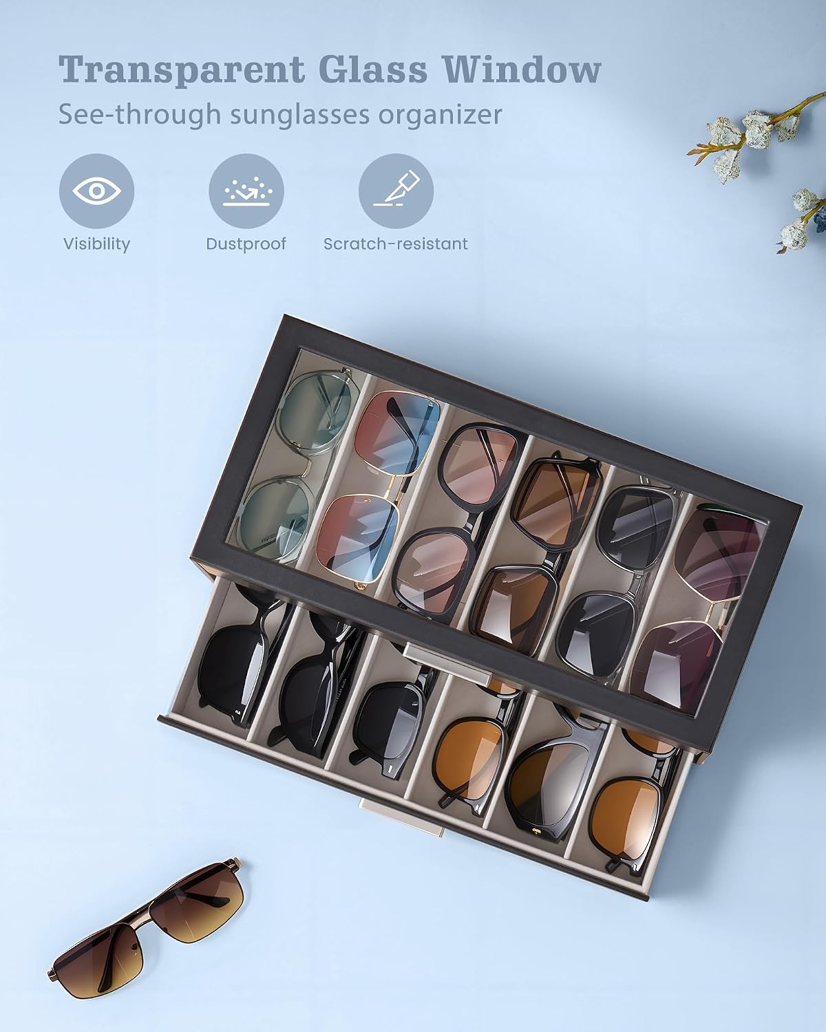 Lolalet Sunglasses Storage Box for Women