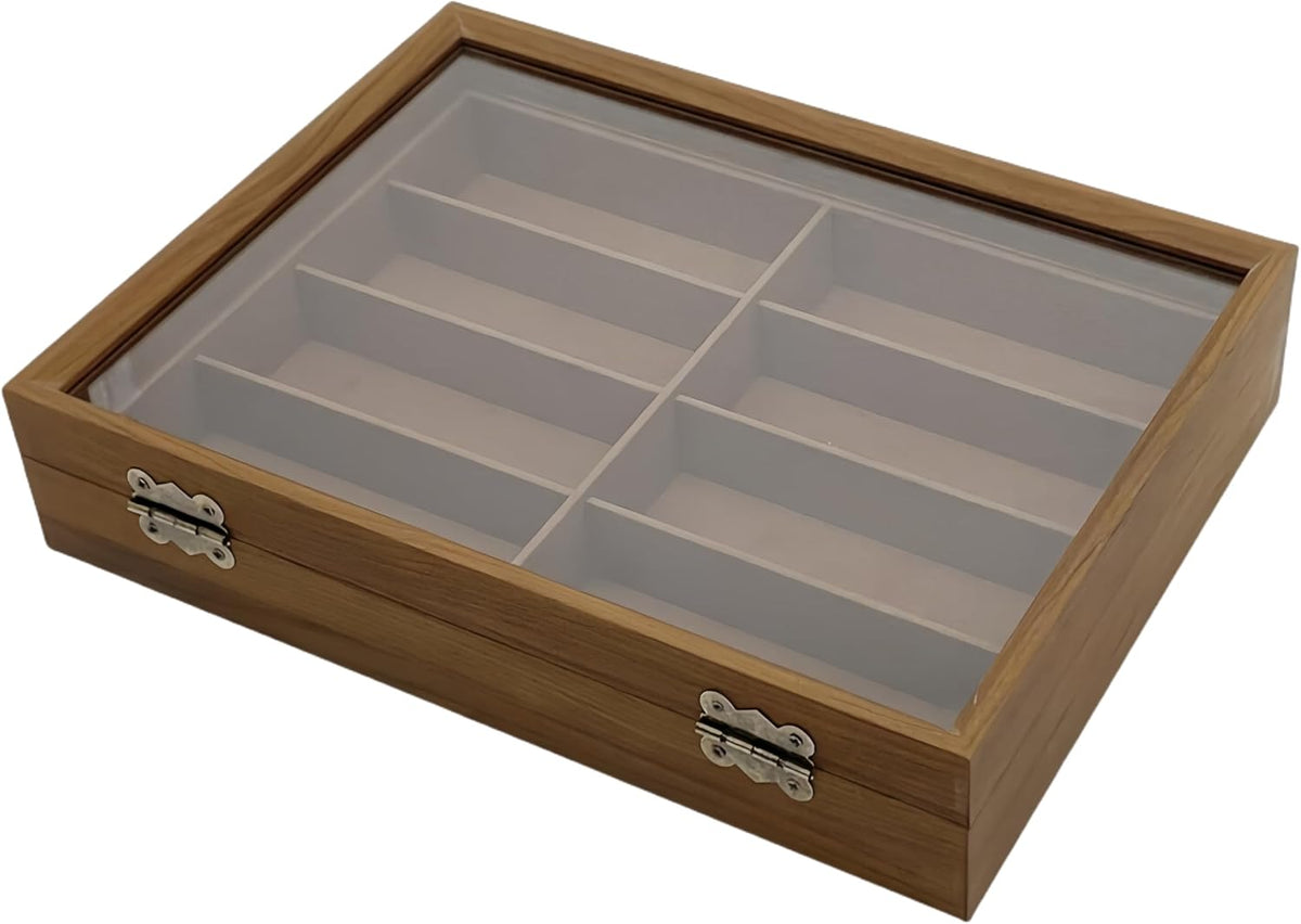 Antique Glasses Storage Box, Sunglasses Storage Case, Collection Case, Accessories Storage, Wooden, Holds 8-Slot