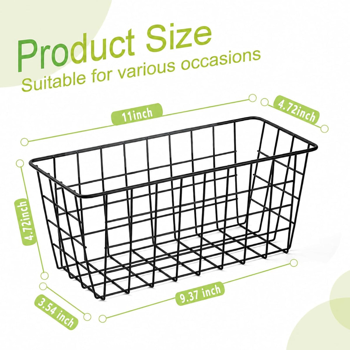 ZUSHALLMY 2 Pack Wire Baskets for Wall, No Drill Adhesive Kitchen Storage
