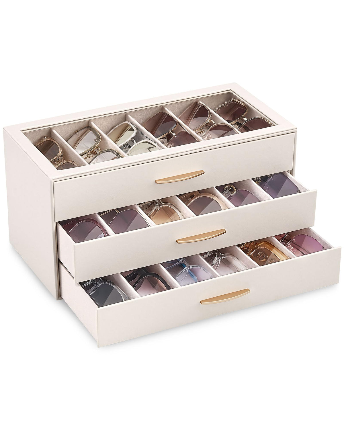 Lolalet Sunglasses Organizer Case for Women, Eyeglass Storage Holder