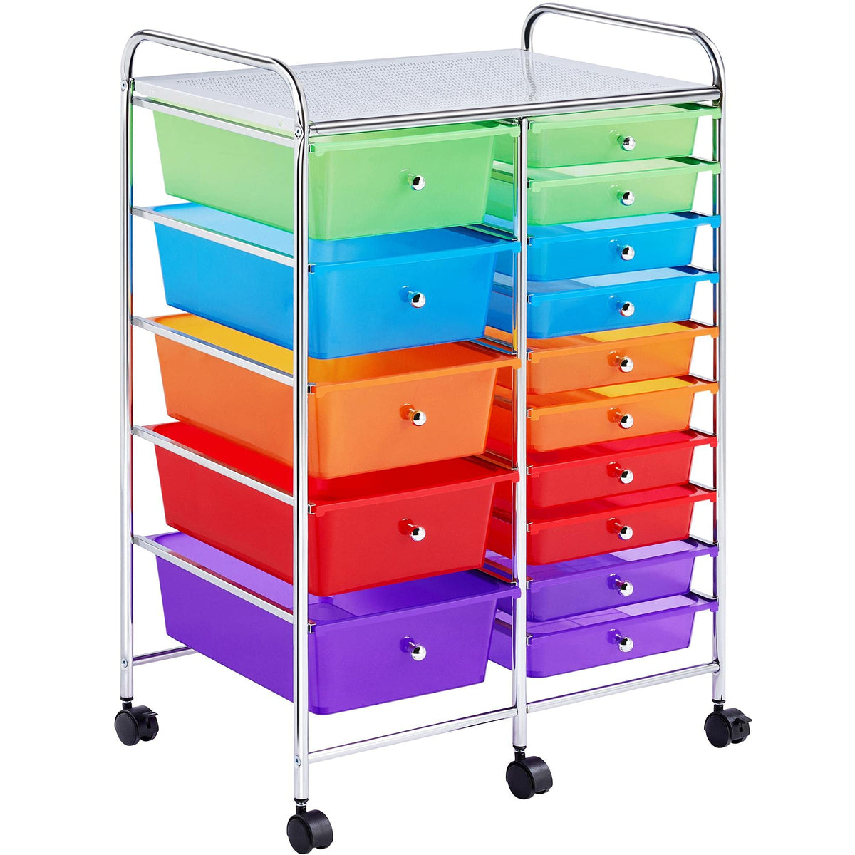 Yaheetech 12-Drawer Rolling Storage Cart on Wheels, Craft Organizer, Black