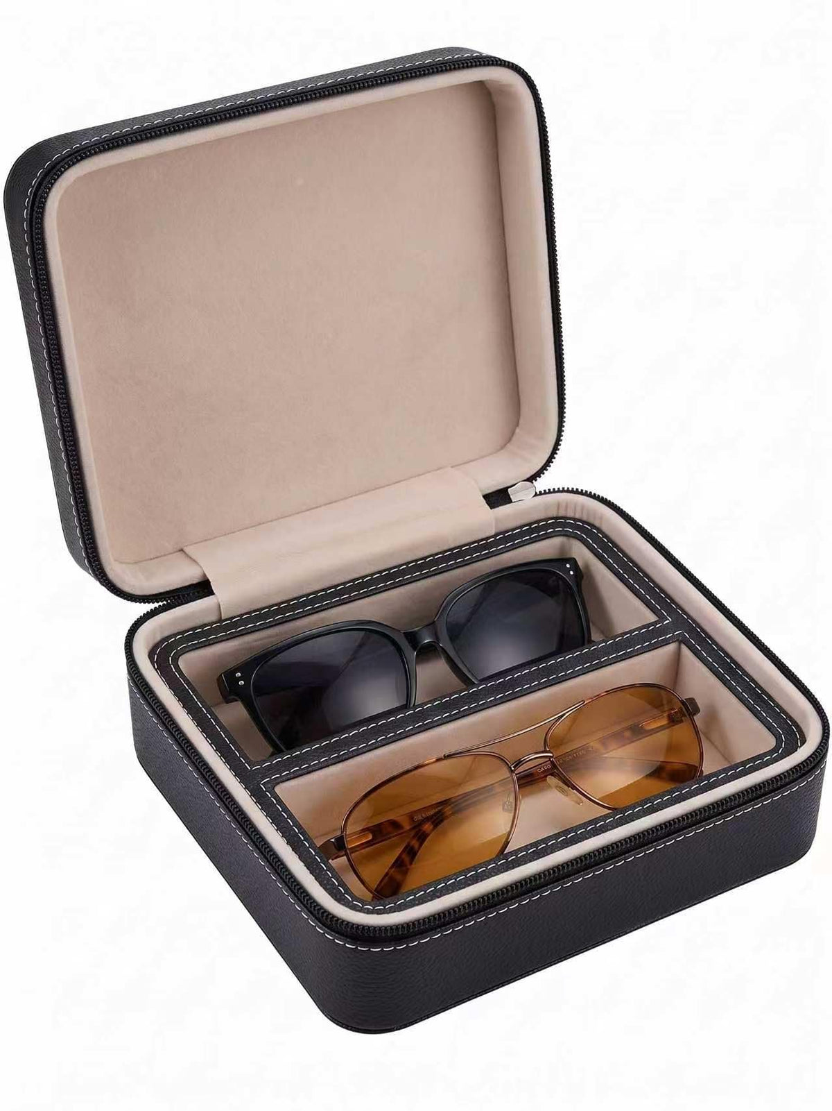 ROSELLE Eyewear Travel Case for women men, 2/3-Slot Eyeglasses Storage Box