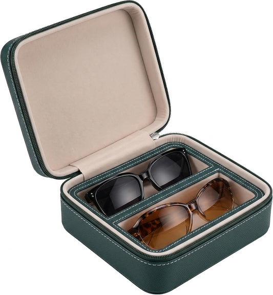 ROSELLE Eyewear Travel Case for women men, 2/3-Slot Eyeglasses Storage Box