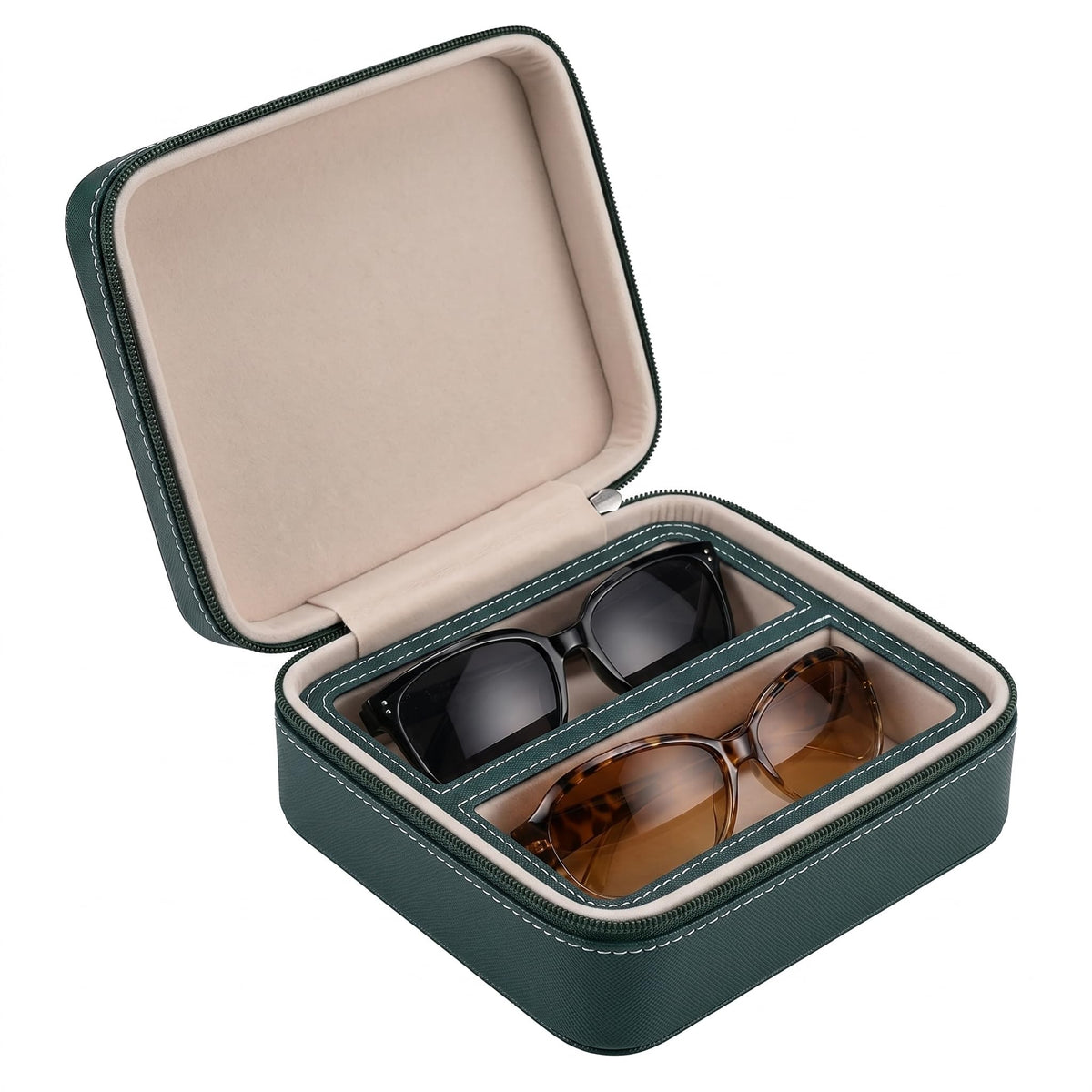 ROSELLE Eyewear Travel Case for women men, 2/3-Slot Eyeglasses Storage Box