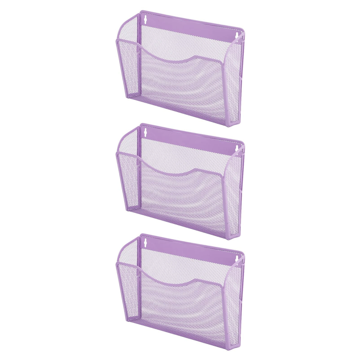 EASEPRES 3 Single Pocket Mesh Hanging File Organizer, Vertical Wall Mounted Magazine File Holder, Mount Basket Mail Paper Document Folder Organizing for Office, Home and School, Black