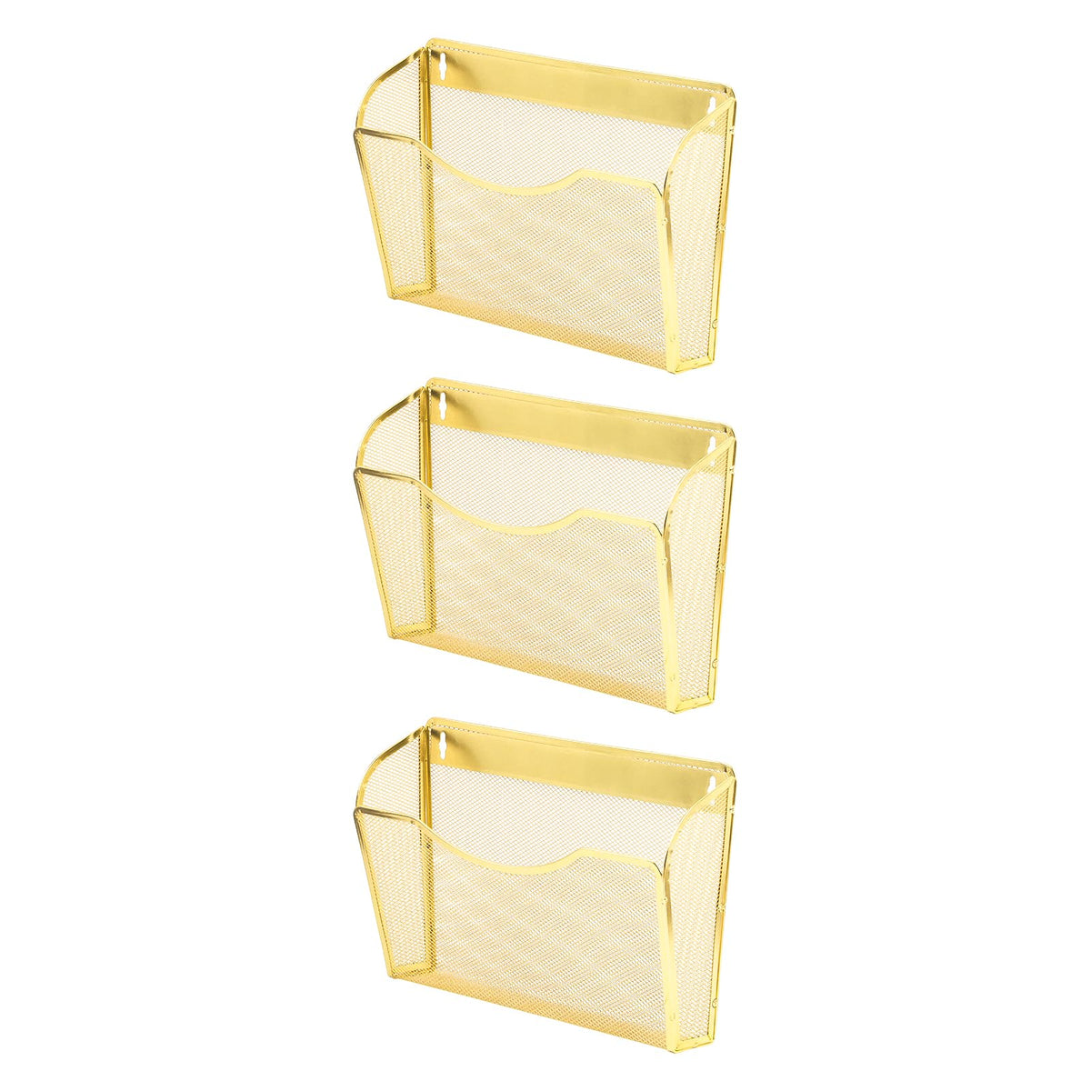 EASEPRES 3 Single Pocket Mesh Hanging File Organizer, Vertical Wall Mounted Magazine File Holder, Mount Basket Mail Paper Document Folder Organizing for Office, Home and School, Black