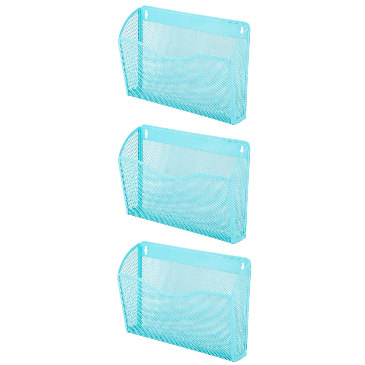 EASEPRES 3 Single Pocket Mesh Hanging File Organizer, Vertical Wall Mounted Magazine File Holder, Mount Basket Mail Paper Document Folder Organizing for Office, Home and School, Black