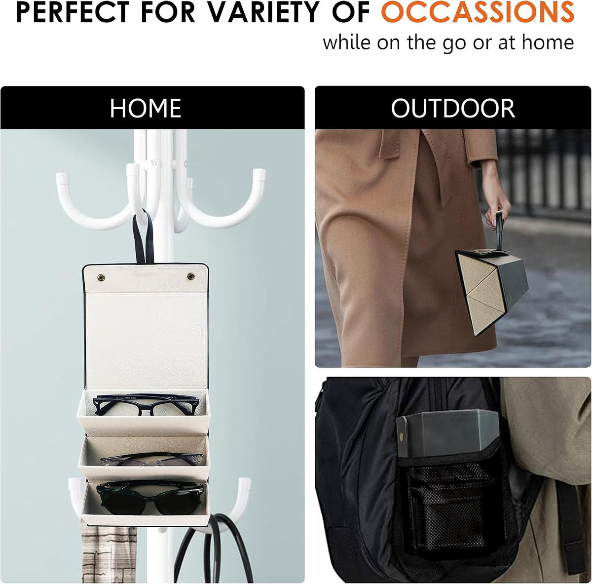LifeArt Eyeglass Case Hard Shell, Portable Sunglass Case, Fashionable PU Leather Eyeglass Case, Lightweight