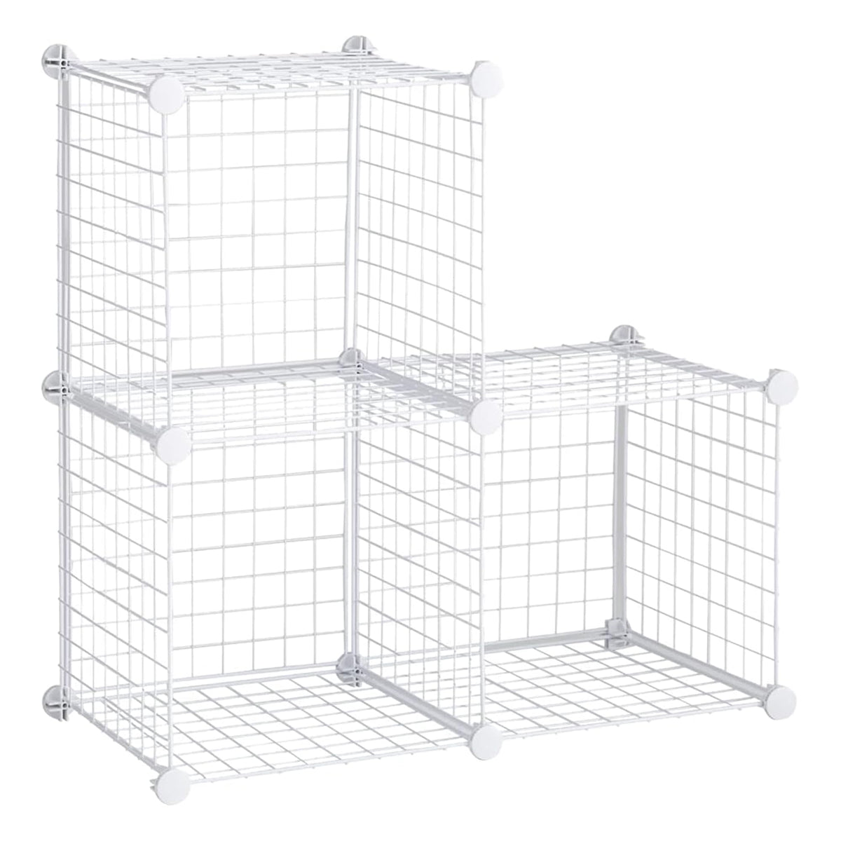 Rubbermaid 3-Tier Wheeled Adjustable Metal Storage Organizer Cart, White