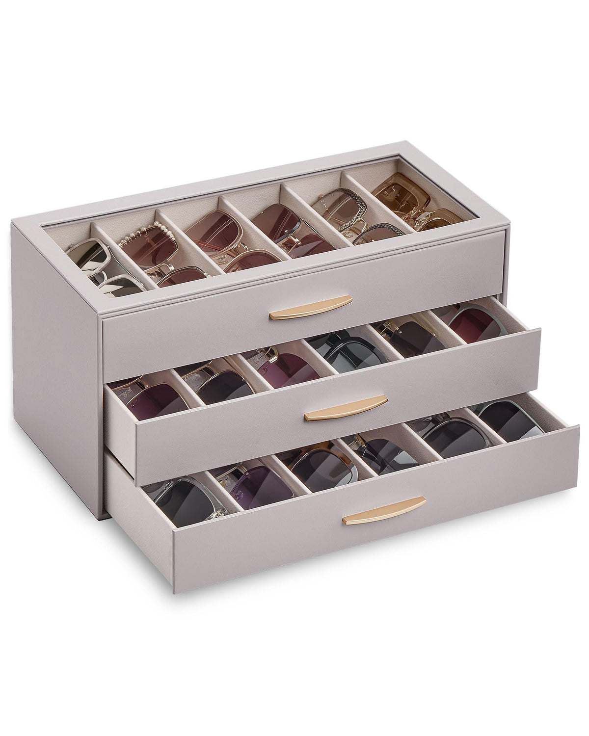 Lolalet Sunglasses Organizer Case for Women, Eyeglass Storage Holder