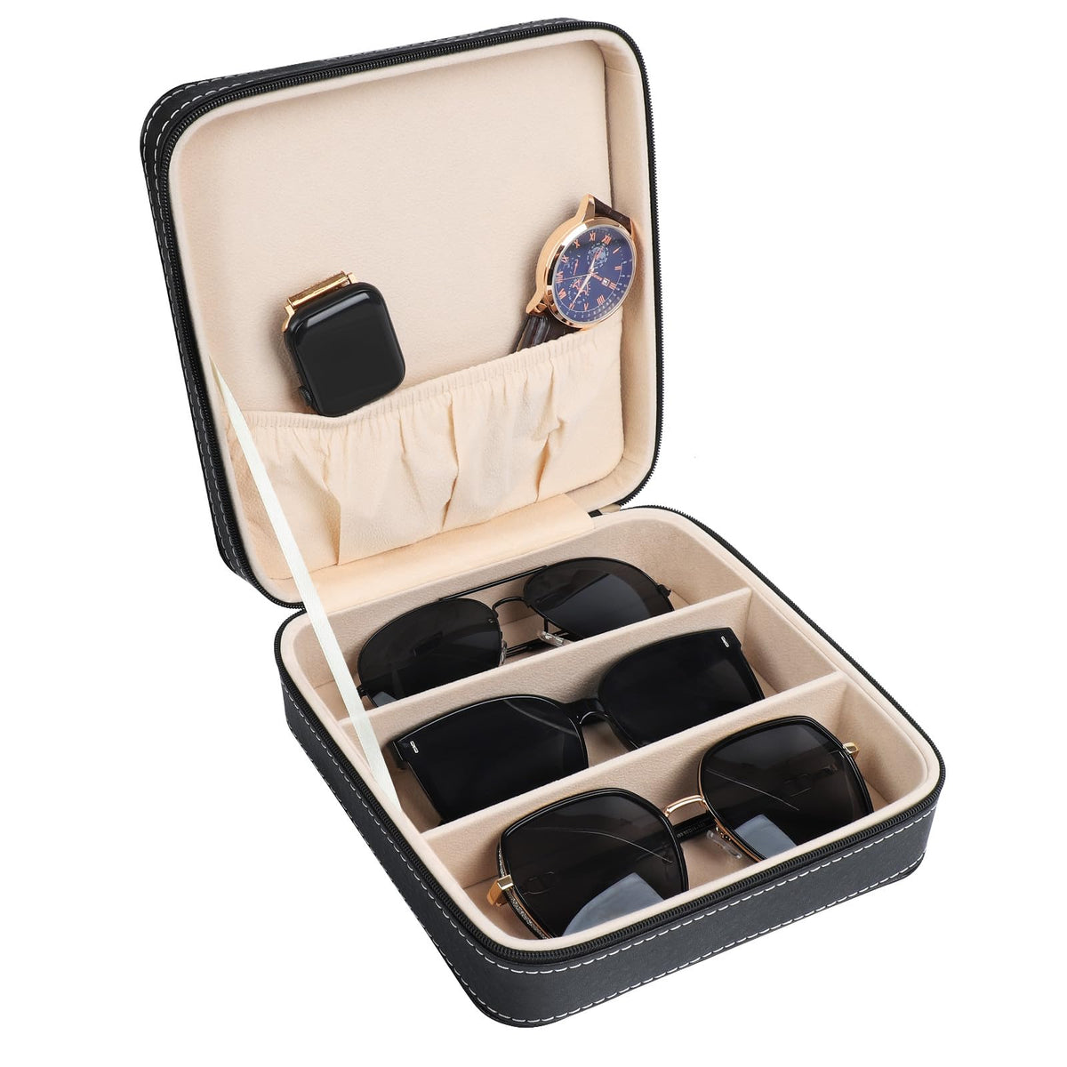 Travel Sunglasses Organizer, Sunglasses Travel Case for Multiple Pairs