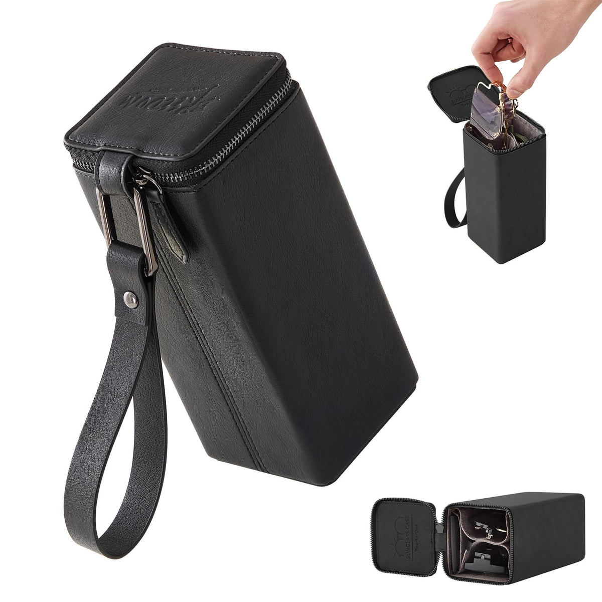 Sunglasses Travel Case Organizer Hangable for Men Women, Eyeglasses Foldable Storage Organizer