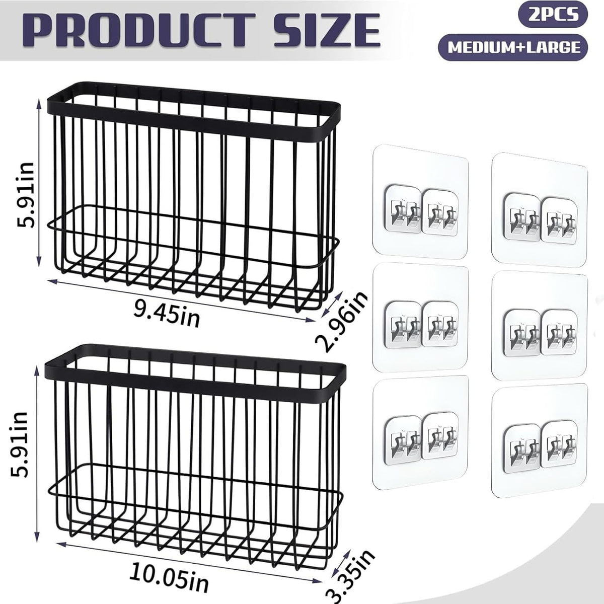 2Pack Cabinet Door Organizer, Self-Adhesive Lid Storage Box for Cabinet Storage, Wall-Mounted Storage Basket Rack, Suitable for Kitchen, Refrigerator,Bathrooms, Pantry, Office，Makeup Container,rv must
