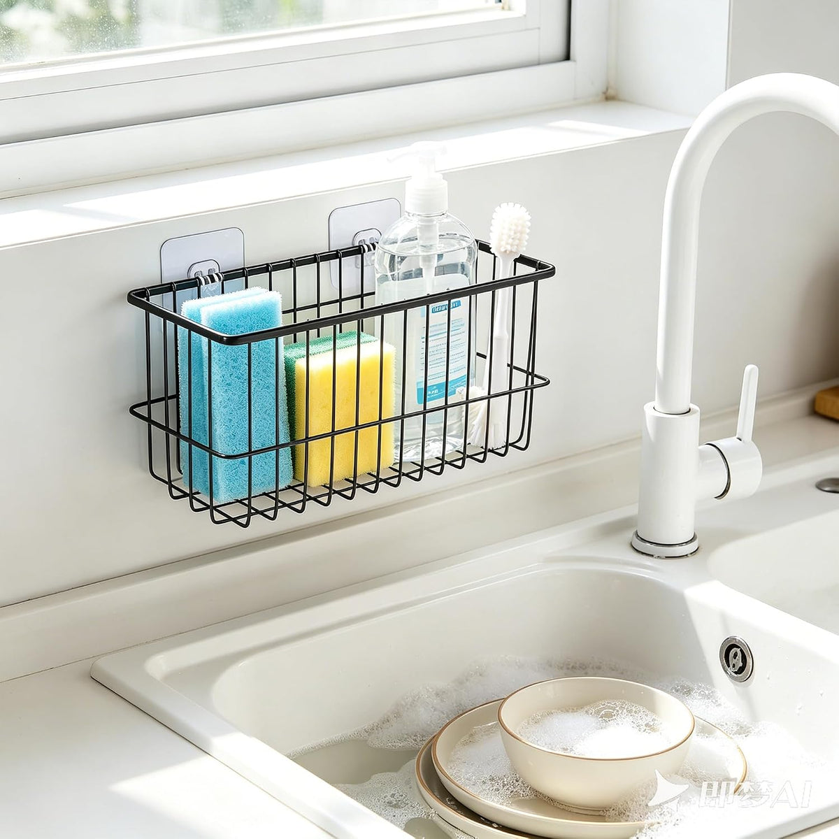 2 Pack Cabinet Door Organizer, Adhesive Wall Mounted Storage Basket