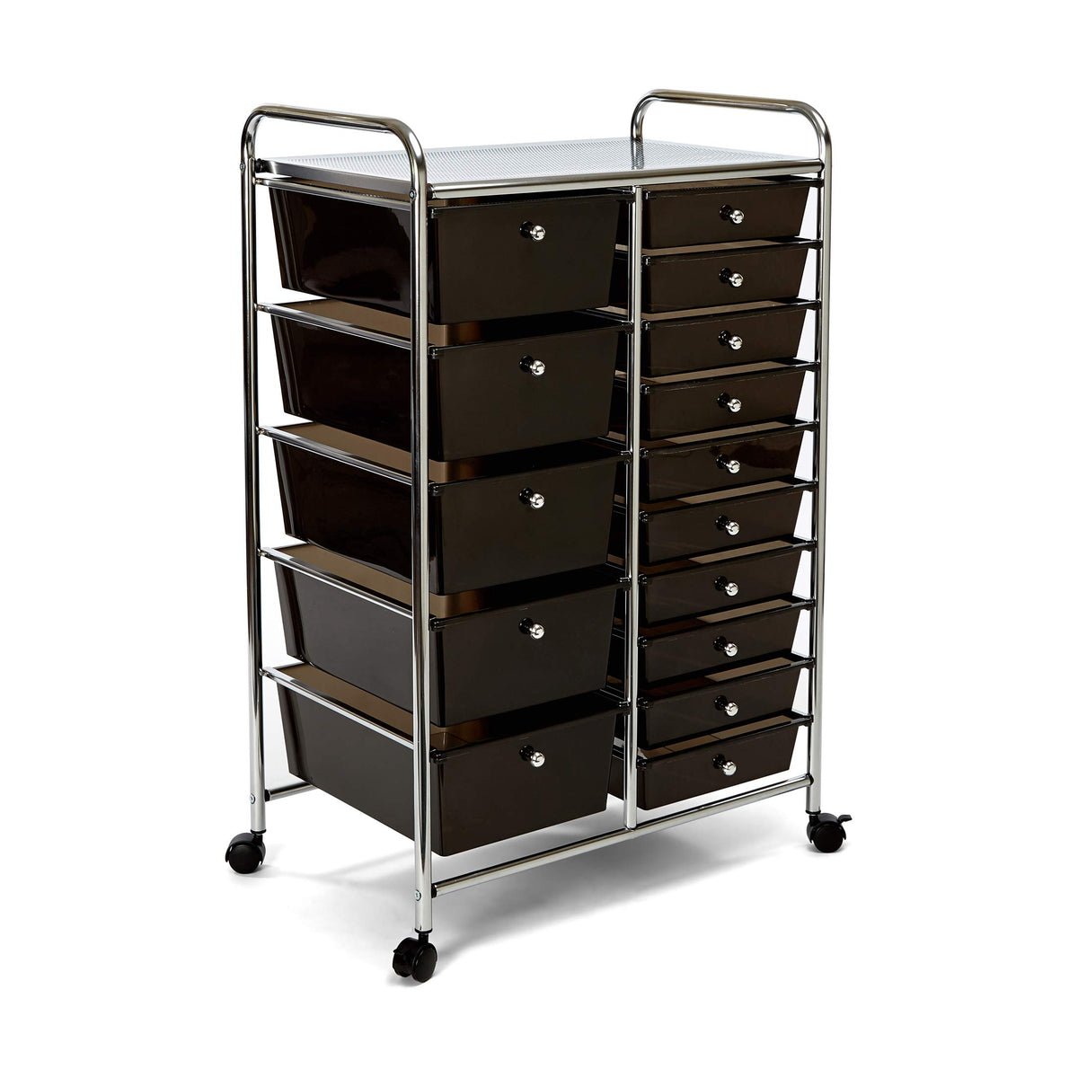 Seville Classics Rolling Utility Organizer Storage Cart, for Home Office, School, Classroom, Scrapbook, Hobby, Craft, 6-Bin, Multicolor