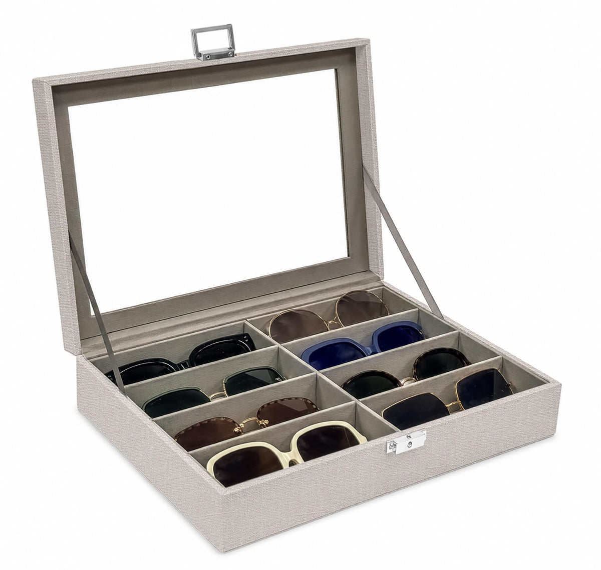 UnionPlus Vegan Leather Multi-Slots Sunglasses Eyeglasses Organizer