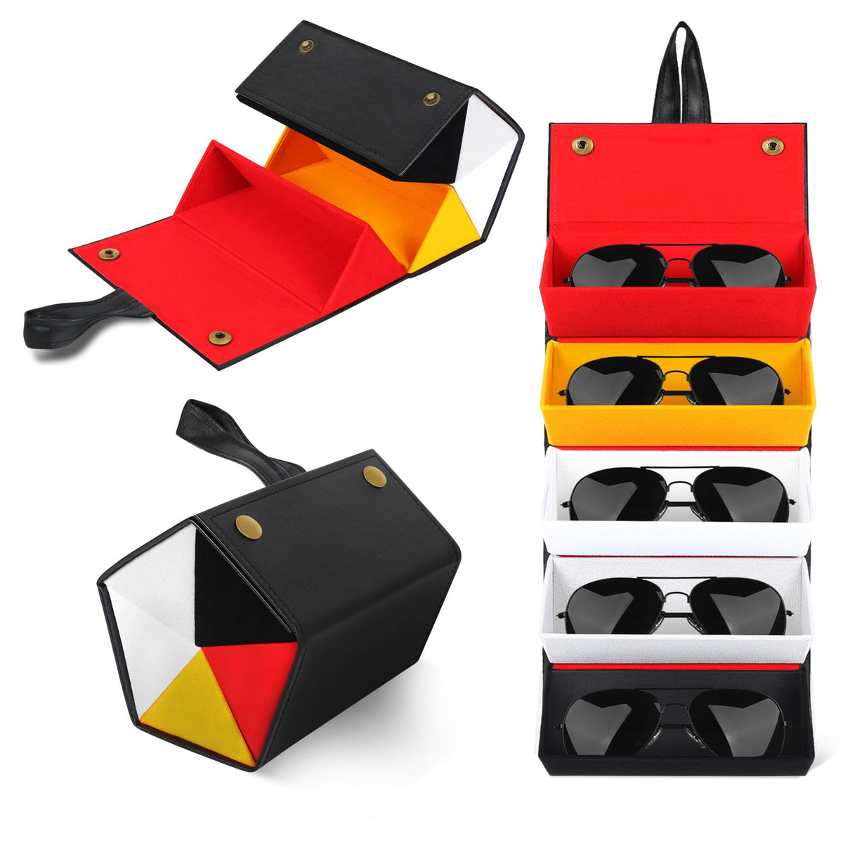 Travel Sunglasses Organizer, Sunglasses Travel Case for Multiple Pairs