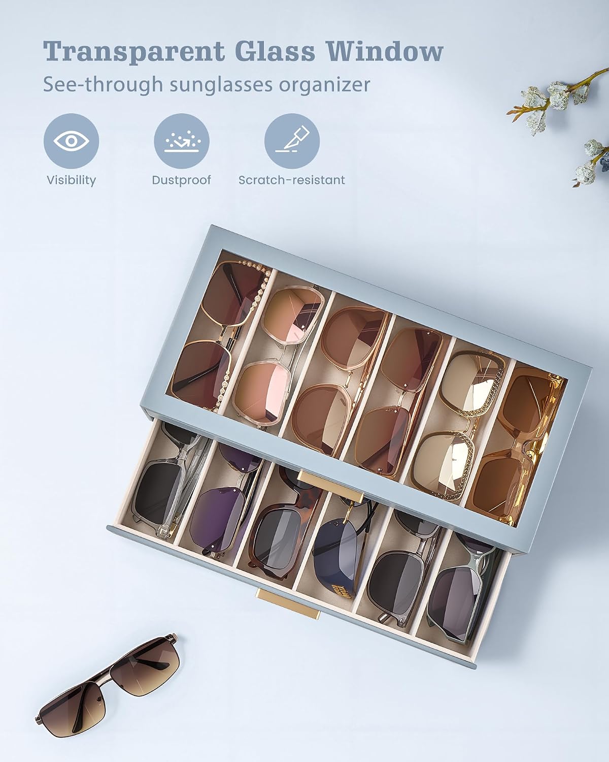 Lolalet Sunglasses Storage Box for Women