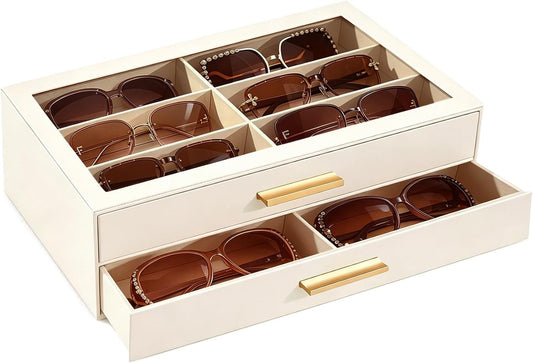JOMADY Sunglasses Organizer Box for Women | Large Capacity Sunglass Storage Case, Multi Eyewear Glasses Display Holder