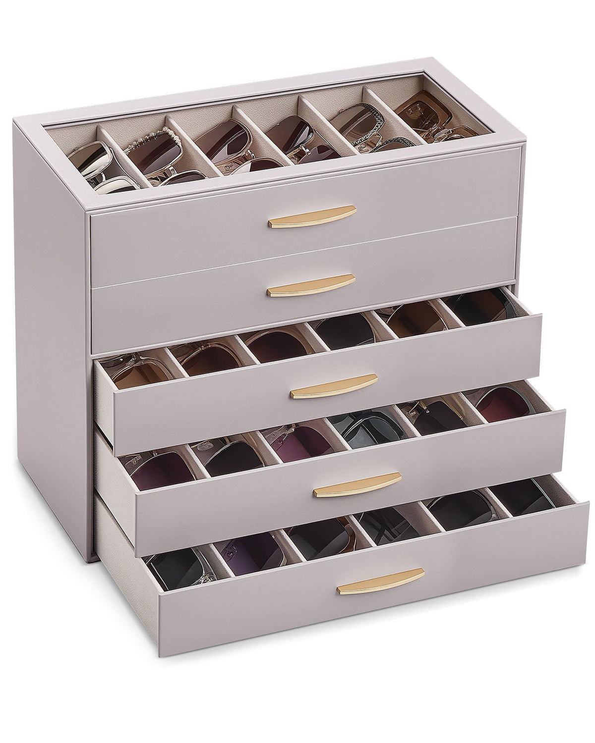 Lolalet Sunglasses Organizer Case for Women, Eyeglass Storage Holder