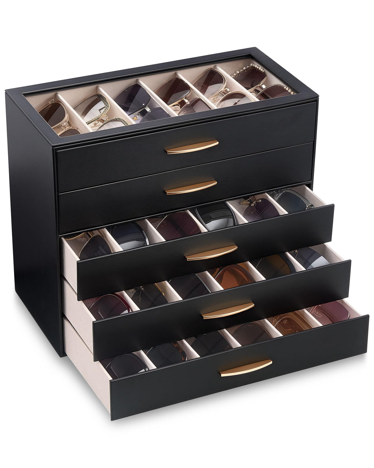 Lolalet Sunglasses Organizer Case for Women, Eyeglass Storage Holder
