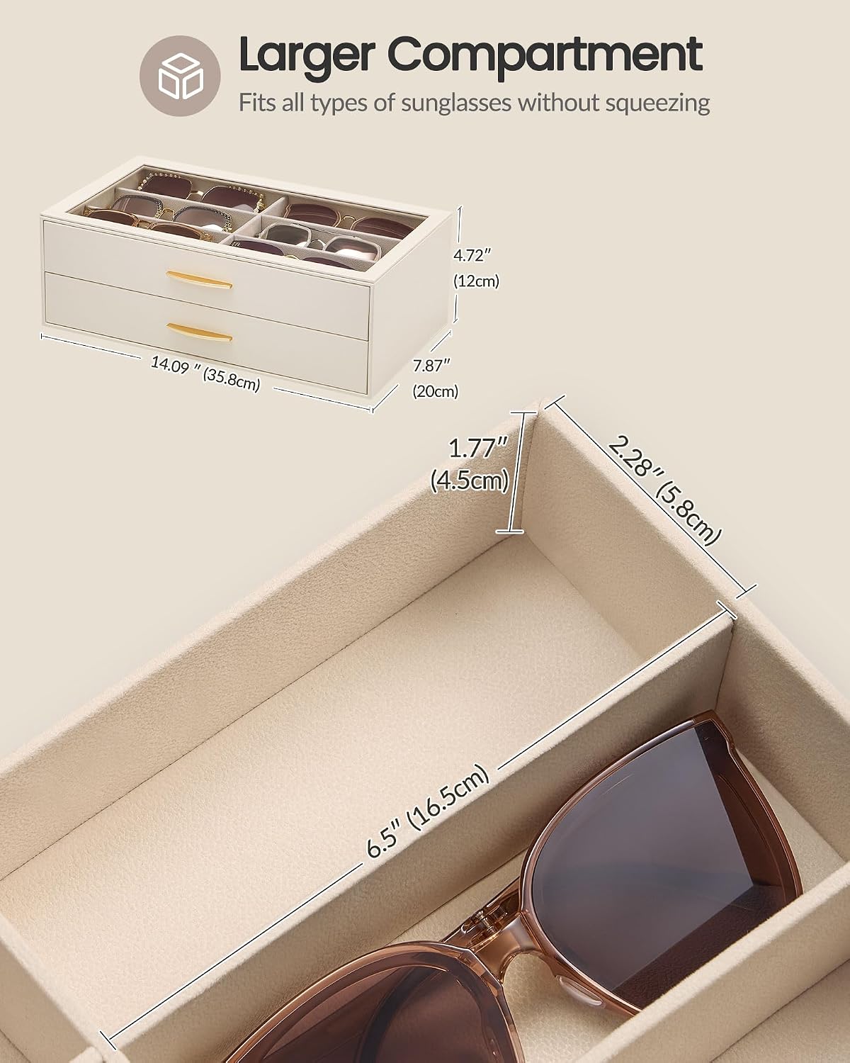 Lolalet Enlarged Sunglasses Organizer for women