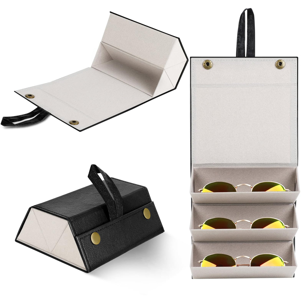 Travel Sunglasses Organizer, Sunglasses Travel Case for Multiple Pairs