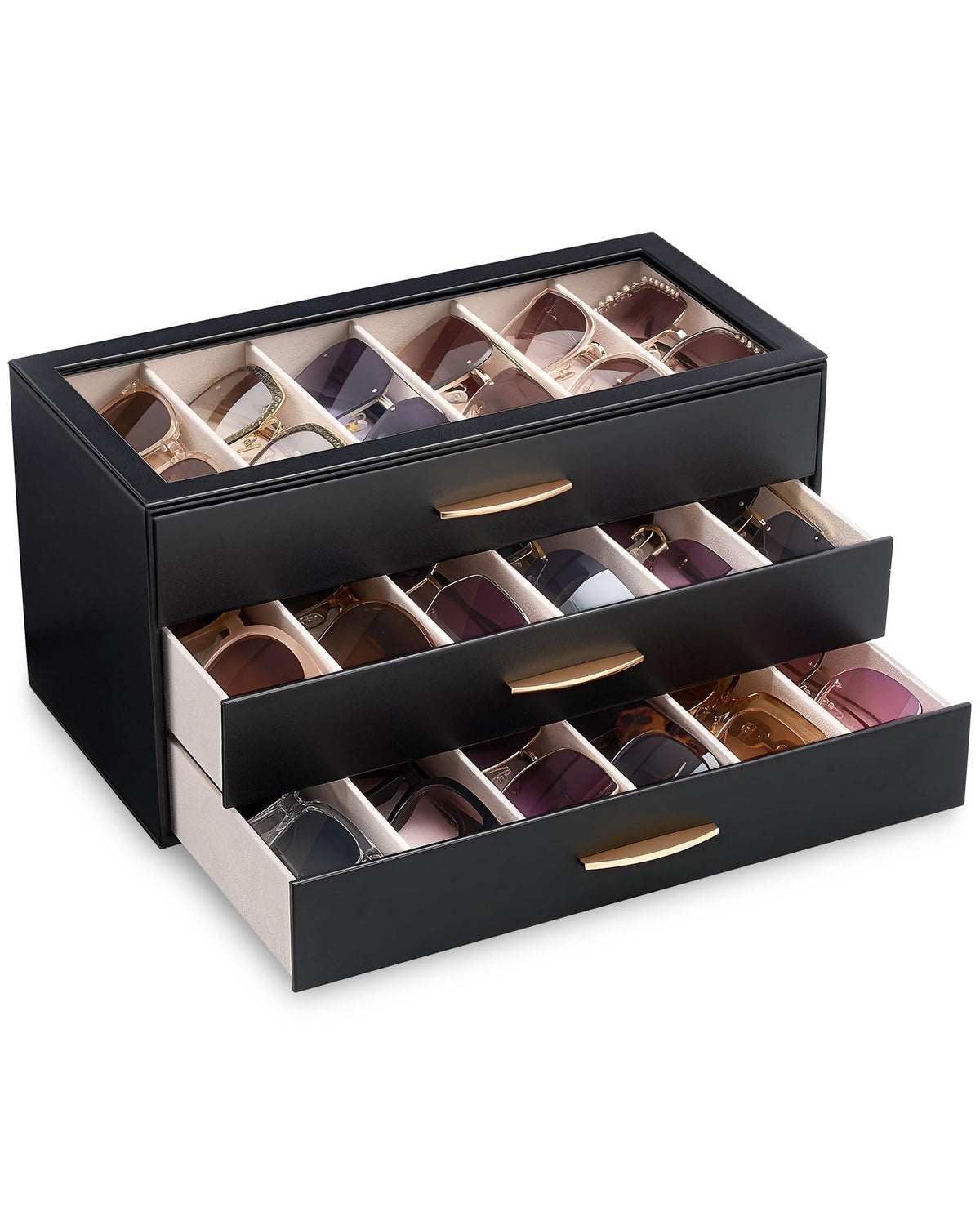 Lolalet Sunglasses Organizer Case for Women, Eyeglass Storage Holder