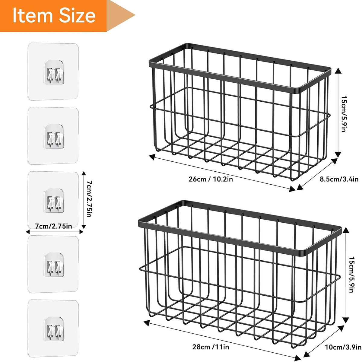 FAMNONE 2-Pack Adhesive Cabinet Door Organizer, 5.9" Inside Cabinet Storage