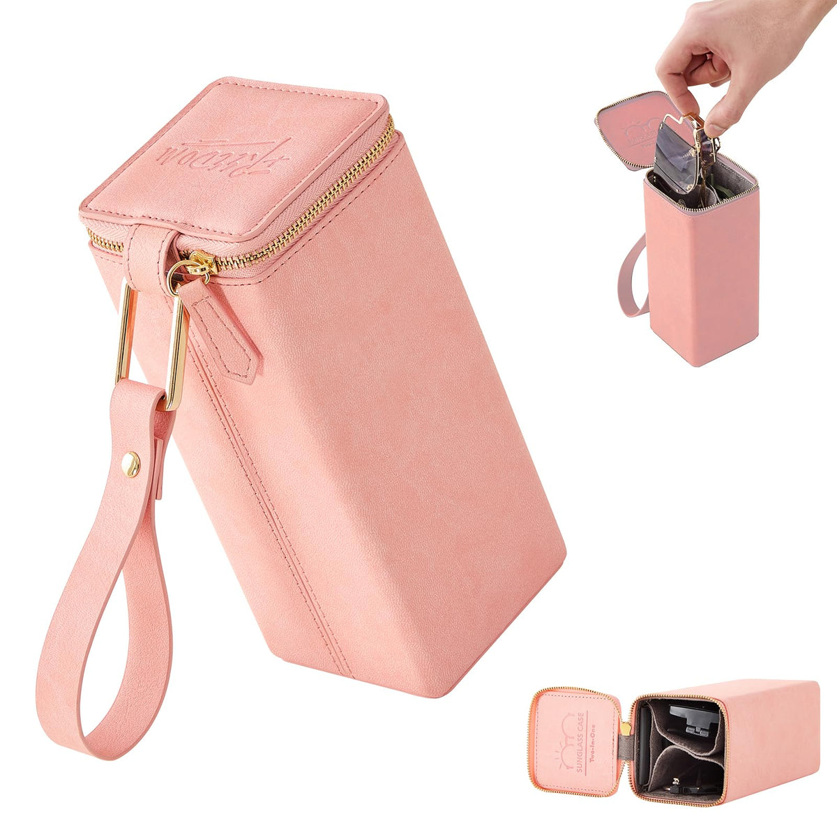 Sunglasses Travel Case Organizer Hangable for Men Women, Eyeglasses Foldable Storage Organizer