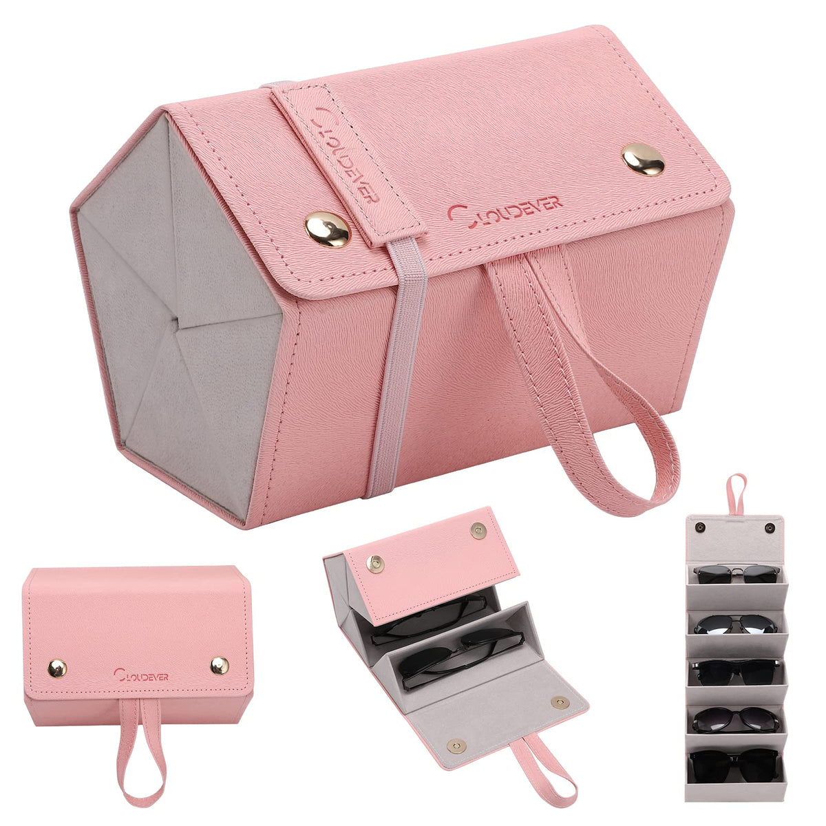 Sunglasses Travel Case Organizer Hangable for Men Women, Eyeglasses Foldable Storage Organizer