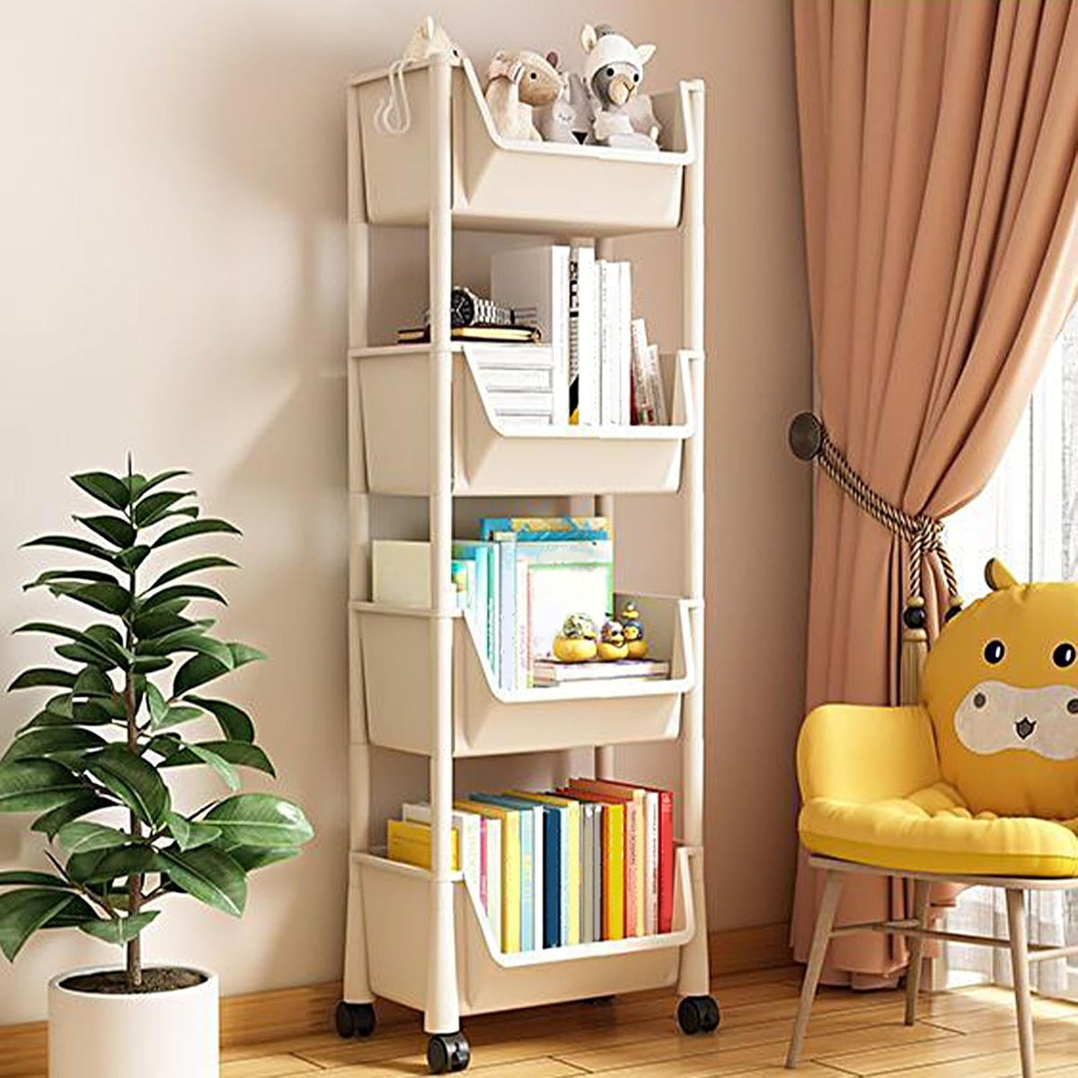 2/3/4 Tier Rolling Utility Cart Organizer - Mobile Storage Shelf With Lockable Caster Wheels, Stable And Sturdy Rolling Storage Carts, Multifunctional Utility Cart, For Kitchen Dining Room Living Room