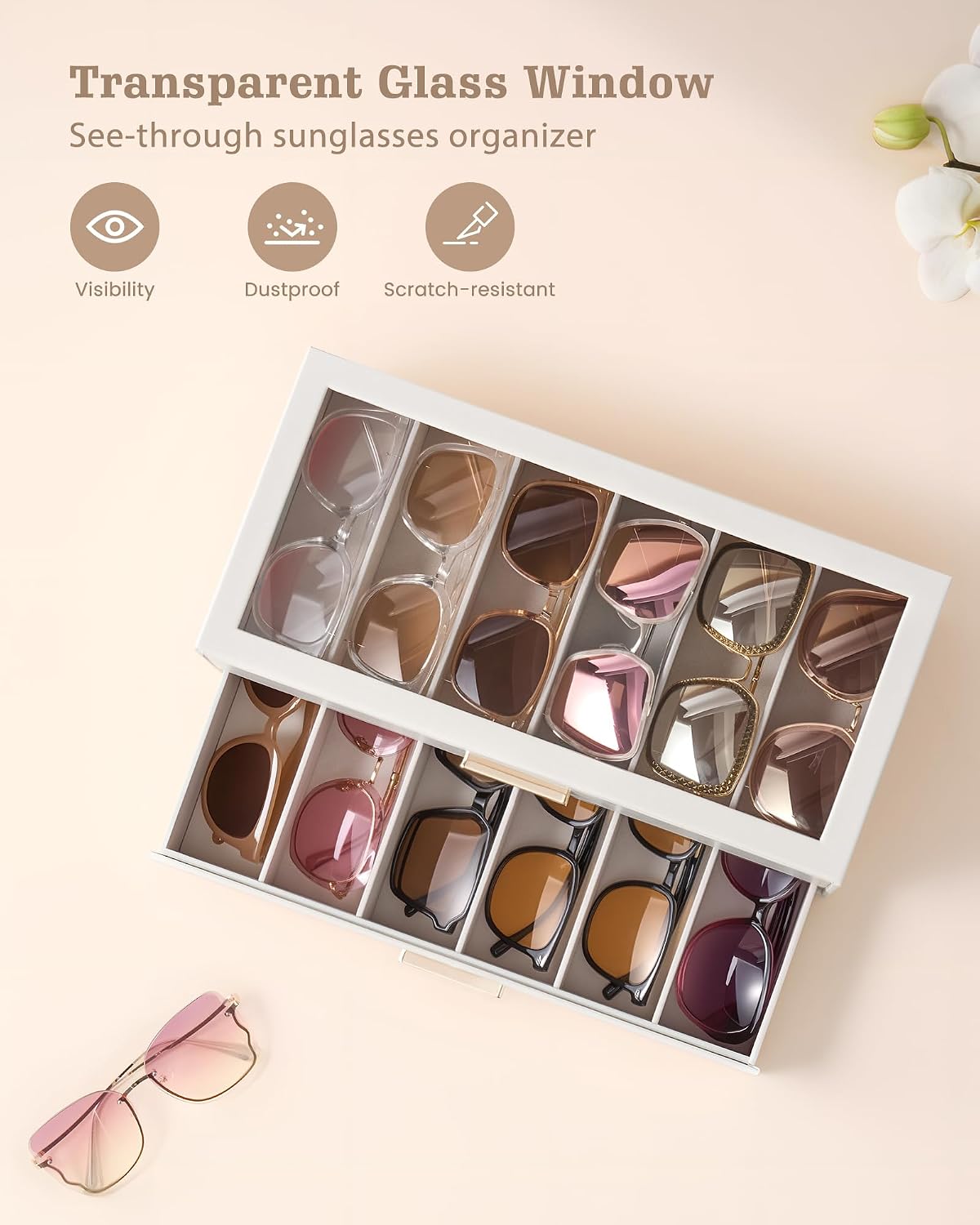 Lolalet Sunglasses Storage Box for Women