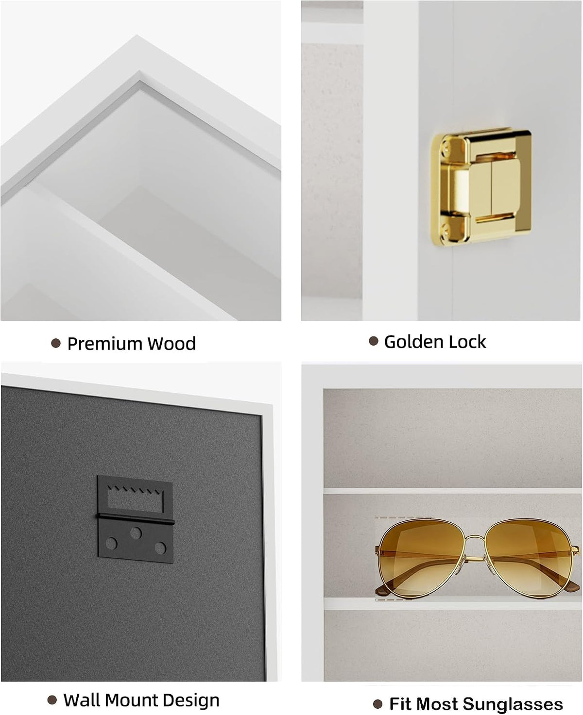TJ.MOREE Sunglass Organizer Wall Mounted Glasses Holder Display Case 6 Tier