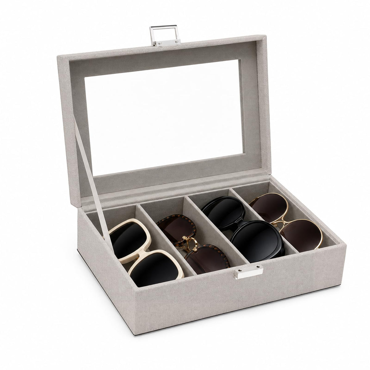 UnionPlus Vegan Leather Multi-Slots Sunglasses Eyeglasses Organizer