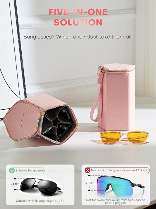 Sunglasses Travel Case Organizer Hangable for Men Women, Eyeglasses Foldable Storage Organizer