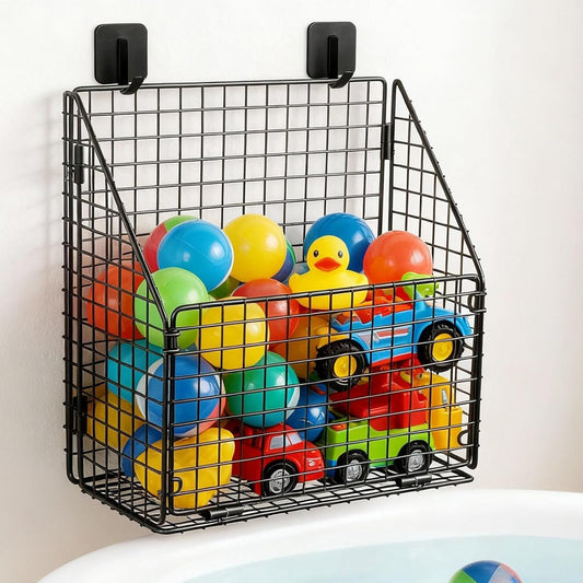 Greentainer Bath Toy Storage Organizer, Large Bathtub Toy Holder, Black