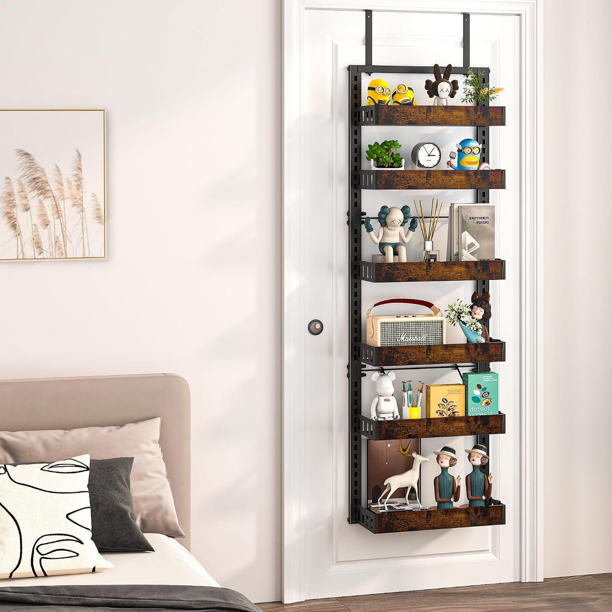 BUKFEN 6-Tier Over the Door Pantry Organizer, Adjustable Basket Spice Rack