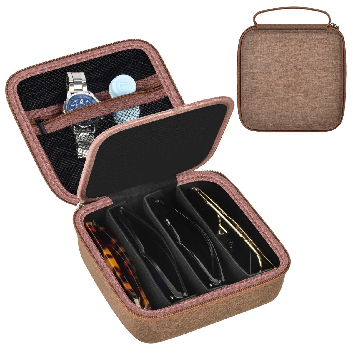 Travel Sunglass Organizer Case for Quay Polarized Sunglasses Men Women, Trendy Glasses Storage Box (Bag Only)