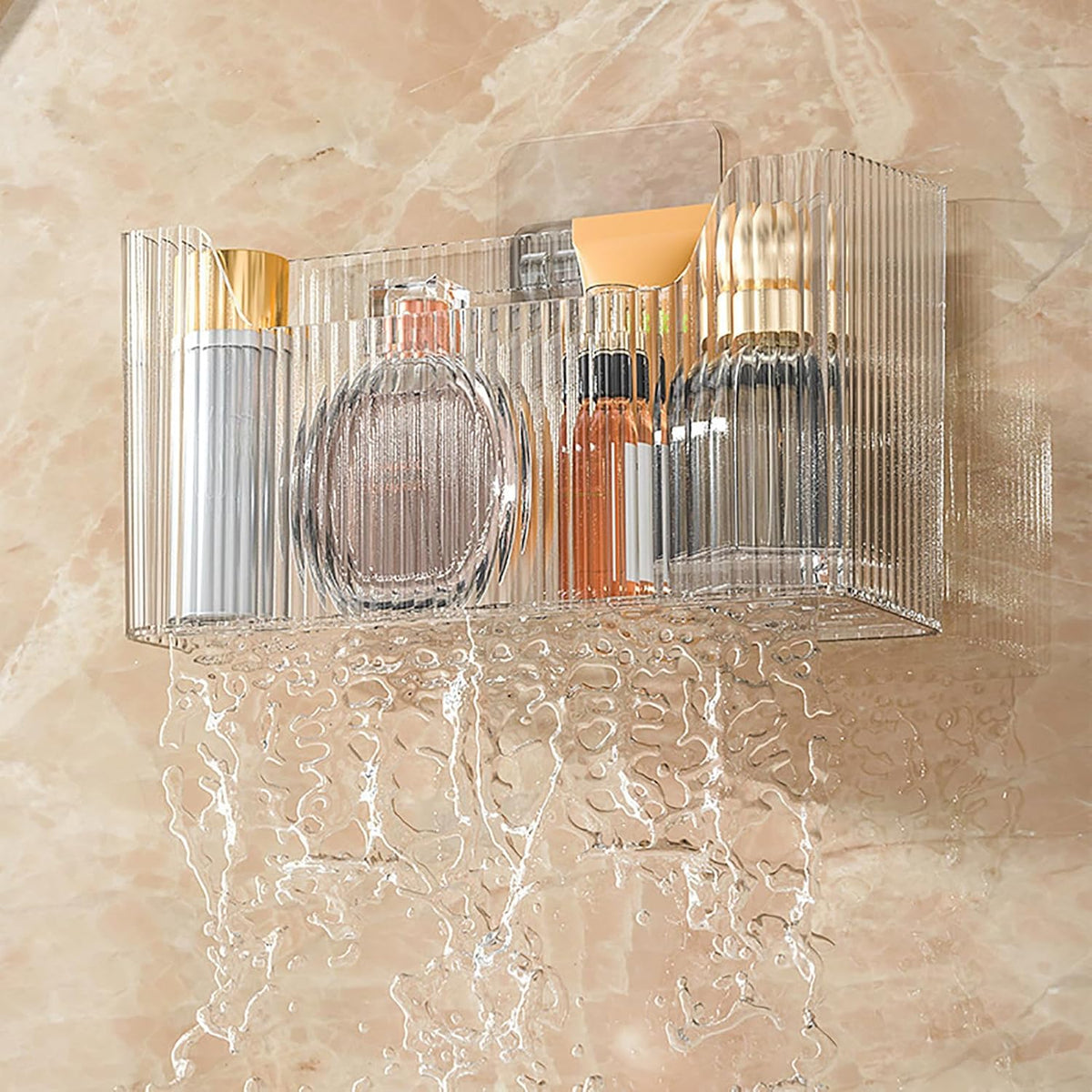Acrylic Wall Mounted Storage Rack, 2 Pcs Storage Box Shower Basket