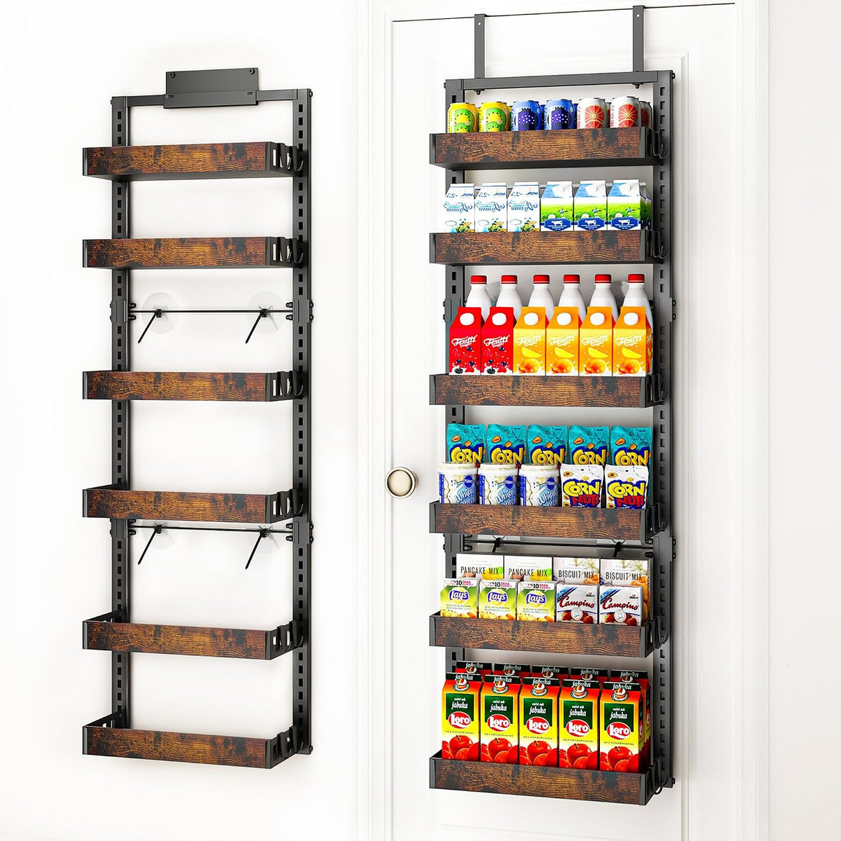 BUKFEN 6-Tier Over the Door Pantry Organizer, Adjustable Basket Spice Rack